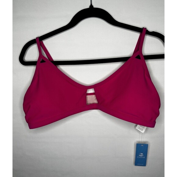 Cupshe Pink Bikini Top Cutout Adjustable Straps‎ Women’s Size XL NEW - Picture 1 of 7